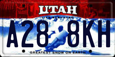 UT license plate A288KH
