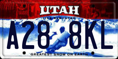 UT license plate A288KL