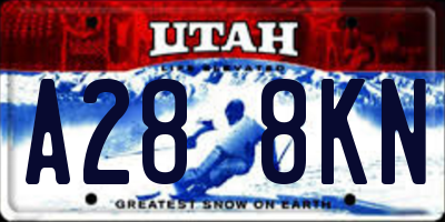 UT license plate A288KN