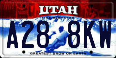UT license plate A288KW