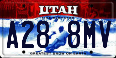 UT license plate A288MV