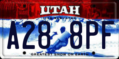 UT license plate A288PF