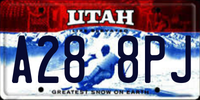 UT license plate A288PJ