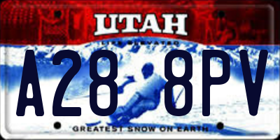 UT license plate A288PV