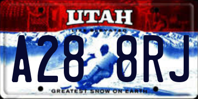 UT license plate A288RJ