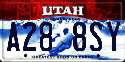 UT license plate A288SY