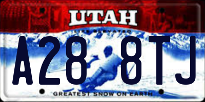 UT license plate A288TJ