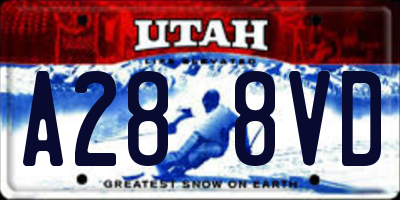 UT license plate A288VD