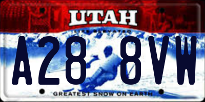 UT license plate A288VW