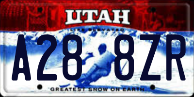 UT license plate A288ZR