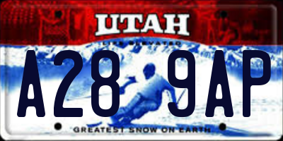 UT license plate A289AP