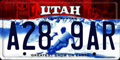 UT license plate A289AR