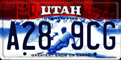 UT license plate A289CG