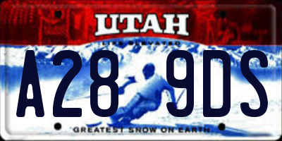UT license plate A289DS