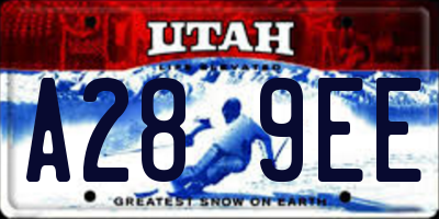 UT license plate A289EE
