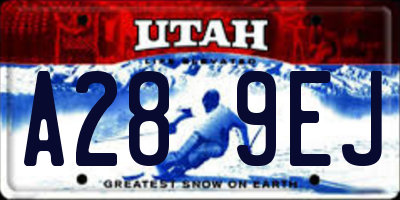 UT license plate A289EJ