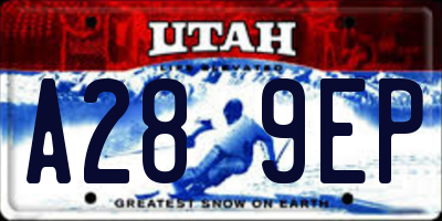 UT license plate A289EP
