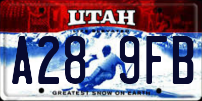 UT license plate A289FB