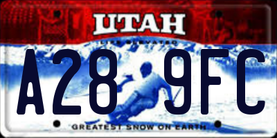 UT license plate A289FC