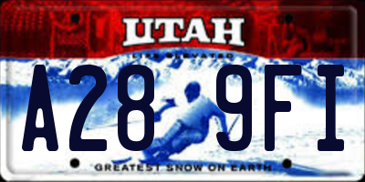 UT license plate A289FI
