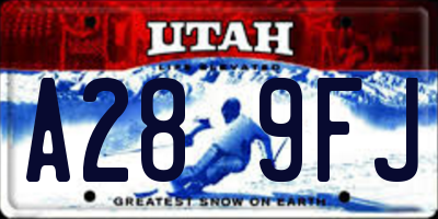 UT license plate A289FJ