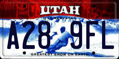 UT license plate A289FL