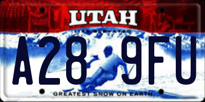 UT license plate A289FU