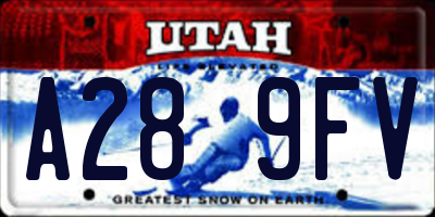 UT license plate A289FV