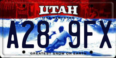 UT license plate A289FX