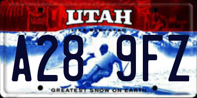 UT license plate A289FZ