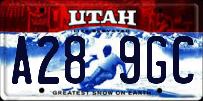 UT license plate A289GC