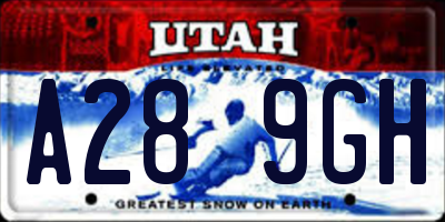 UT license plate A289GH