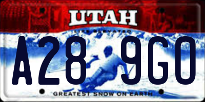 UT license plate A289GO