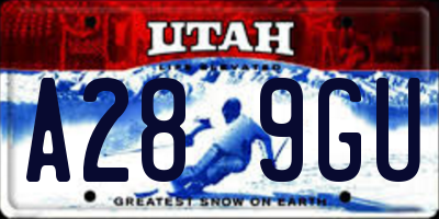 UT license plate A289GU