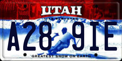 UT license plate A289IE