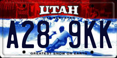 UT license plate A289KK