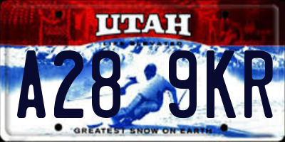 UT license plate A289KR