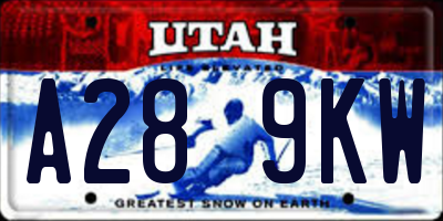 UT license plate A289KW