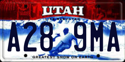 UT license plate A289MA