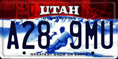UT license plate A289MU