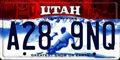 UT license plate A289NQ