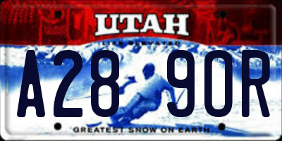 UT license plate A289OR