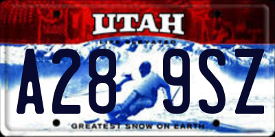 UT license plate A289SZ