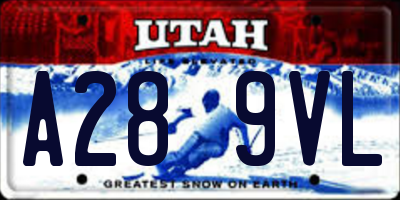 UT license plate A289VL
