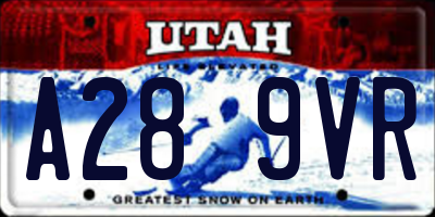 UT license plate A289VR
