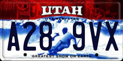 UT license plate A289VX