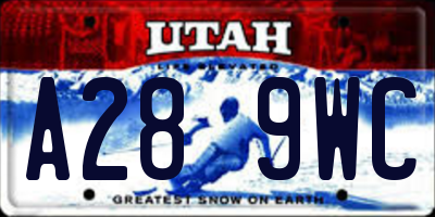 UT license plate A289WC