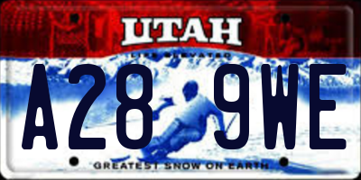 UT license plate A289WE