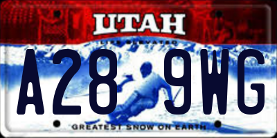 UT license plate A289WG