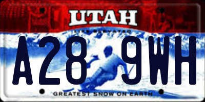 UT license plate A289WH